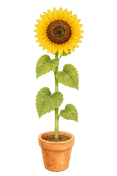 開花したヒマワリ